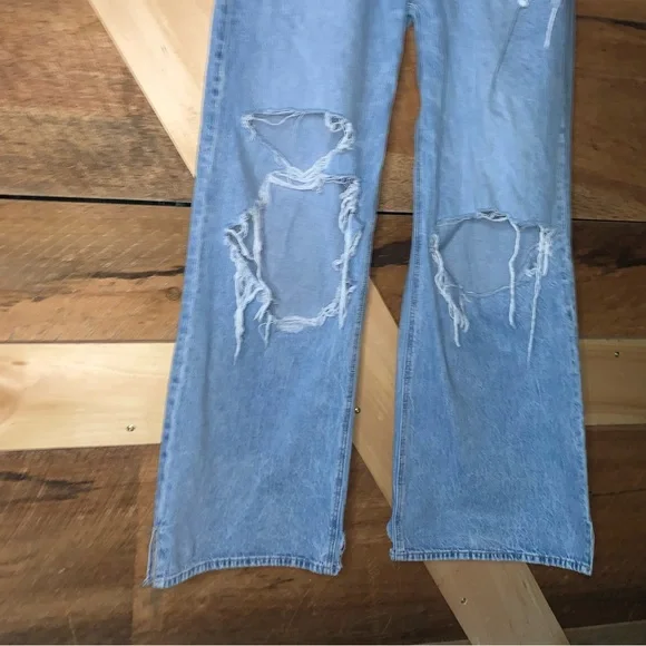 American Eagle Super High Rise Baggy Wide Leg Jeans Regular size 10 - Picture 4 of 13